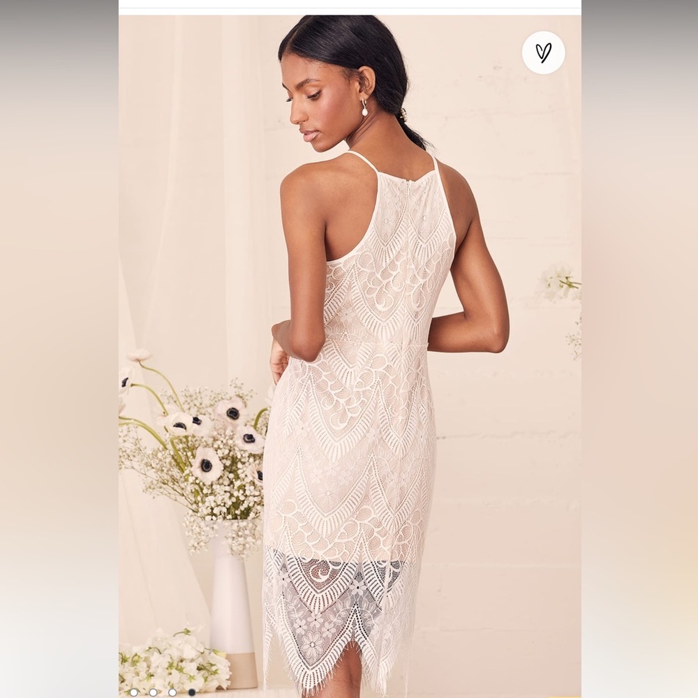 Lulus Your Love Forever White Lace Bodycon Midi Dress